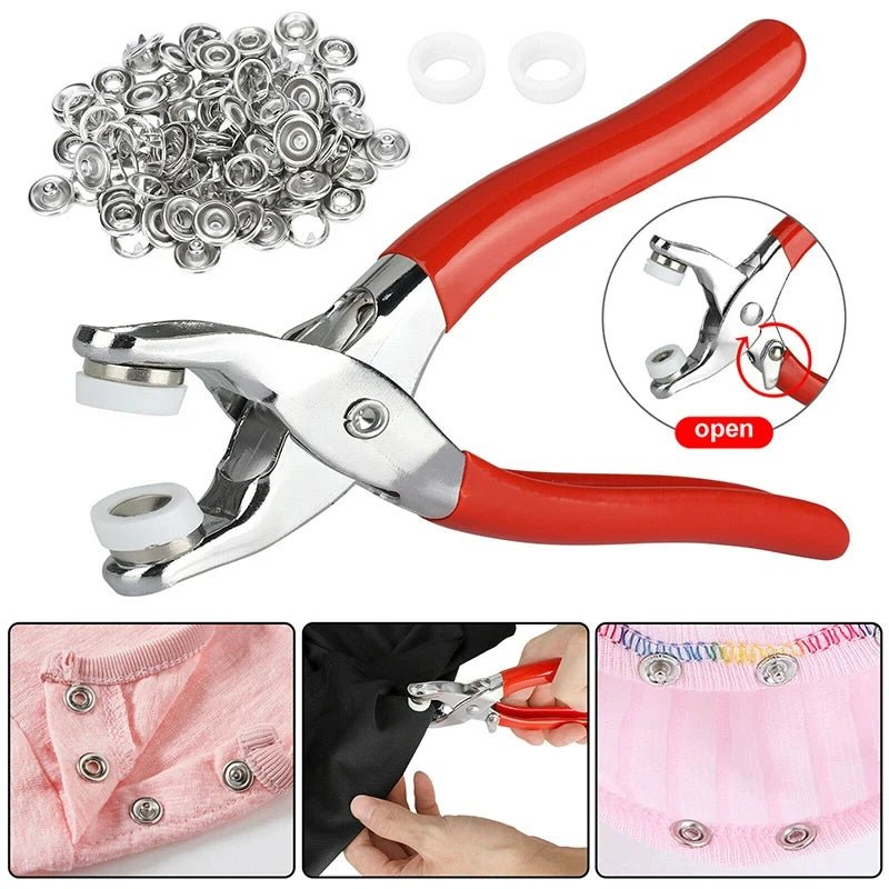 Button Snap Press Tool – Strong Metal Pliers for Clothes, Bags & Crafts