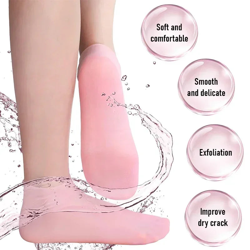 Silicone Gel Moisturizing Socks – Anti-Crack Foot Protector & Pedicure