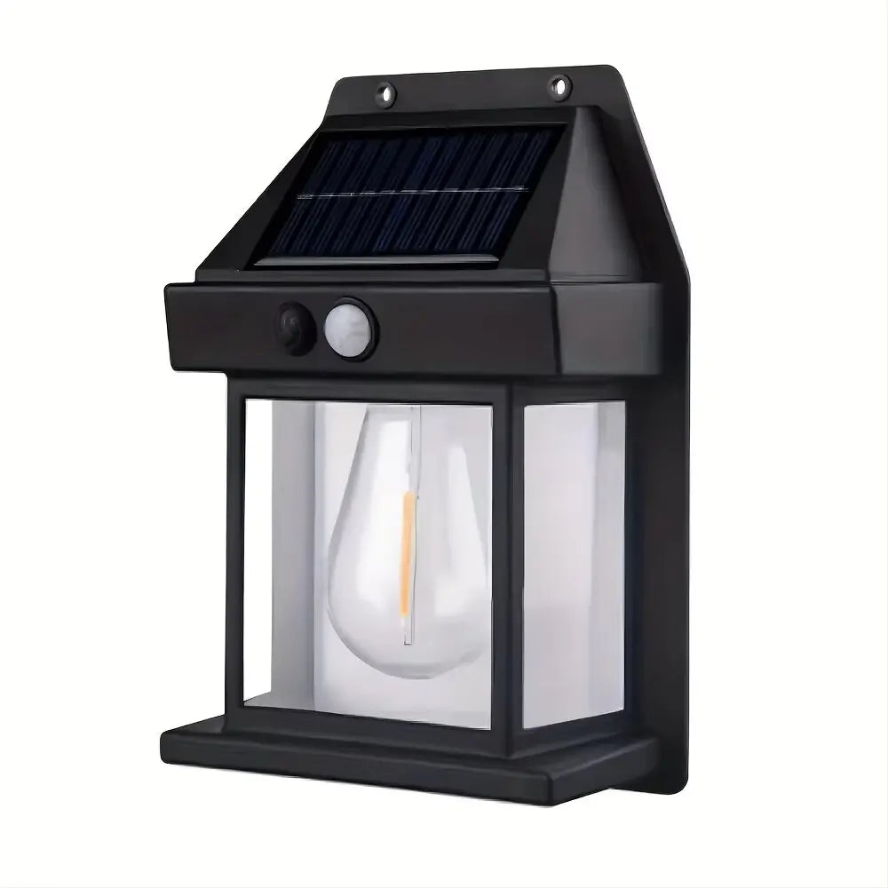 Outdoor Motion Sensor Solar Wall Light – Tungsten Filament Waterproof Lamp