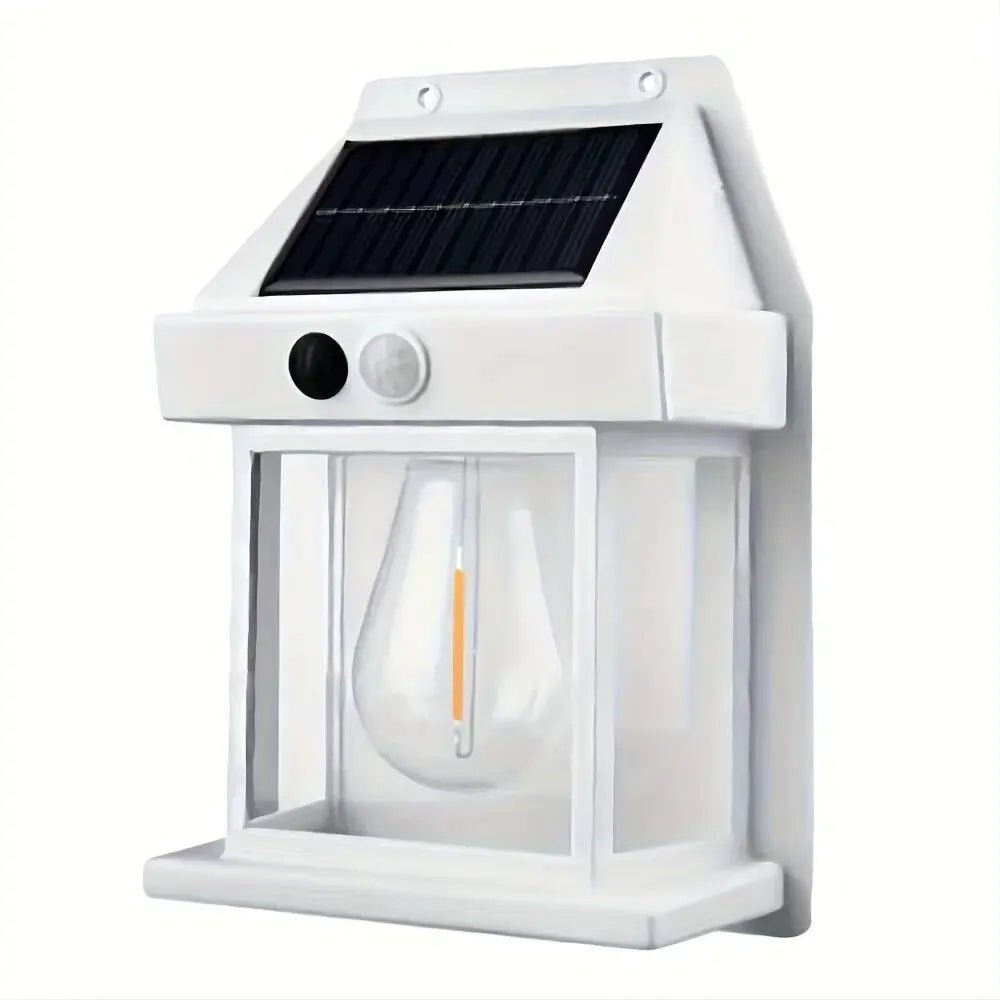 Outdoor Motion Sensor Solar Wall Light – Tungsten Filament Waterproof Lamp