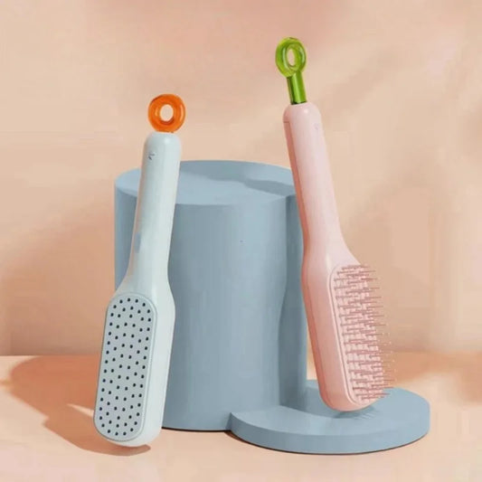 Self Cleaning Hair Comb – Easy Anti Static Detangling Brush for Smooth Styling