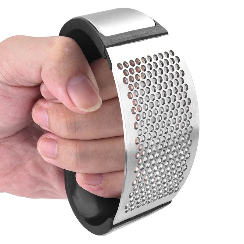 Stainless Steel Garlic Press & Crusher – Manual Handheld Mincer & Chopper