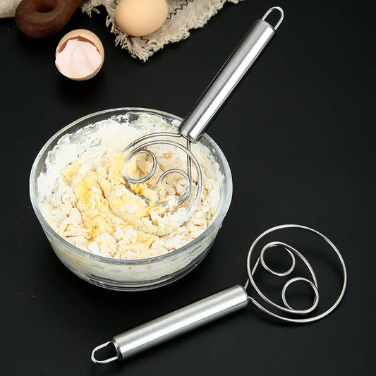 Stainless Steel Dough Whisk Bread Mixer – Dutch Style Baking Tool for Easy Mixing