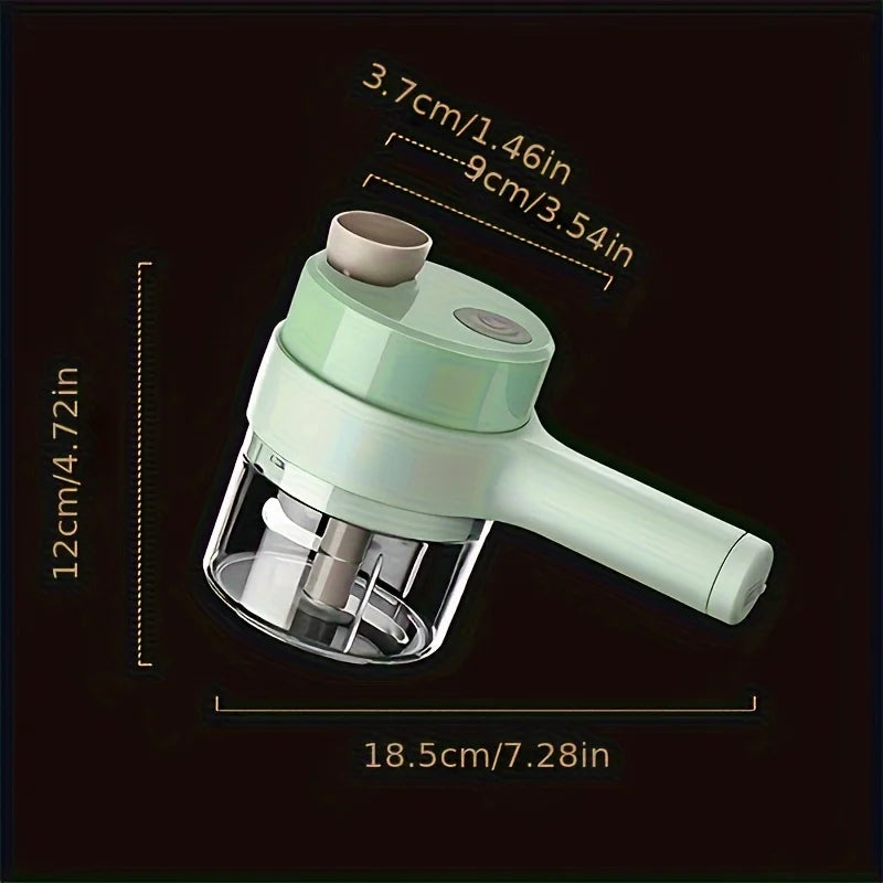 5-in-1 Rechargeable Handheld Chopper – Multifunctional Electric Cutter for Veg & Fruits