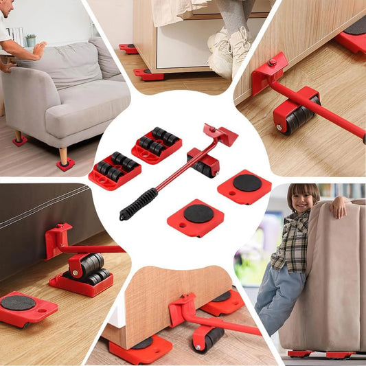 5-in-1 Heavy Duty Furniture Moving Tool Set – Easy Lifting & Transport Roller Kit