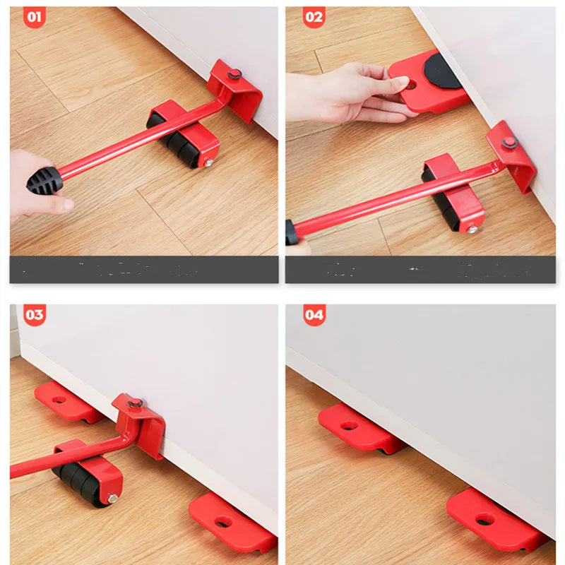 5-in-1 Heavy Duty Furniture Moving Tool Set – Easy Lifting & Transport Roller Kit